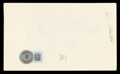 John Schneider "God Bless You!" Authentic Signed 3x5 Index Card BAS #BL96761