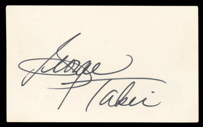 George Takei Star Trek Authentic Signed 3x5 Index Card Autographed BAS #BL96803