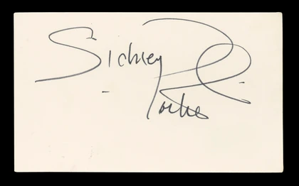 Sidney Poitier In The Heat of the Night Signed 3x5 Index Card BAS #BL96438