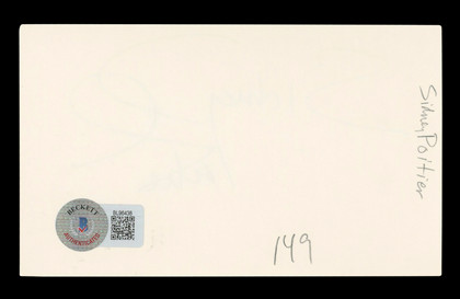 Sidney Poitier In The Heat of the Night Signed 3x5 Index Card BAS #BL96438