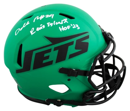 Jets Darelle Revis "2x Insc" Signed Rave F/S Speed Proline Helmet W/ Case BAS W