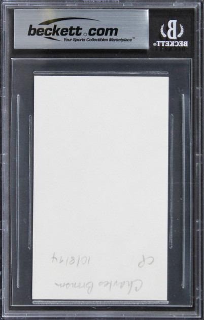 Charles Bronson The Great Escape Authentic Signed 3x5 Index Card BAS Slabbed 1