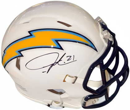 La Dainian Tomlinson Signed San Diego Chargers Riddell Speed Mini Helmet #21  Beckett Review