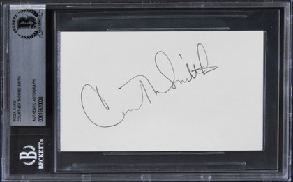 Courtney Thorne-Smith Lucas Authentic Signed 3x5 Index Card BAS Slabbed
