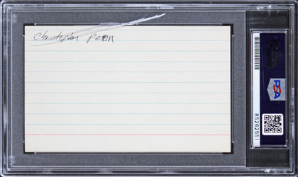 Chris Penn Footloose Authentic Signed 3x5 Index Card PSA/DNA Slabbed