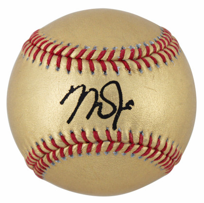 Angels Mike Trout Authentic Signed Gold Oml Baseball Autographed MLB #YP104401