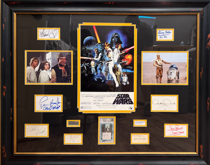 Star Wars Cast Signed Framed Display Hamill, Ford, Fisher, Guinness