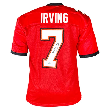 Bucky Irving Signed Tampa Bay Red Football Jersey (Beckett)