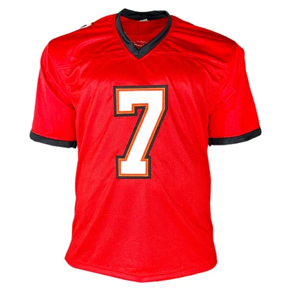 Bucky Irving Signed Tampa Bay Red Football Jersey (Beckett)