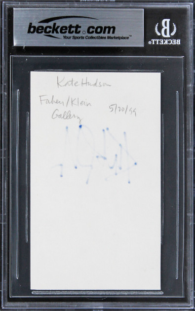 Kate Hudson Almost Famous Authentic Signed 3x5 Index Card BAS Slabbed