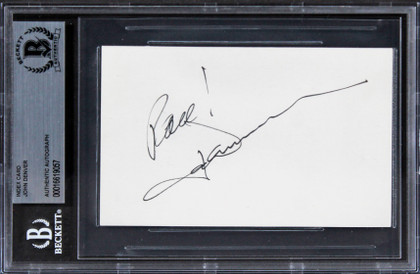 John Denver Singer Authentic Signed 3x5 Index Card Autographed BAS Slabbed 2