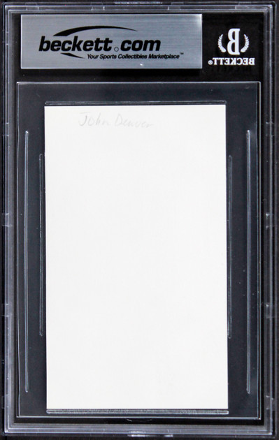 John Denver Singer Authentic Signed 3x5 Index Card Autographed BAS Slabbed 2