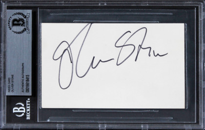 Oliver Stone Platoon Authentic Signed 3x5 Index Card Autographed BAS Slabbed 2 Version 1