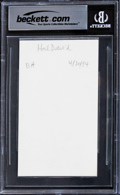 Hal David Musician Authentic Signed 3x5 Index Card Autographed BAS Slabbed 2
