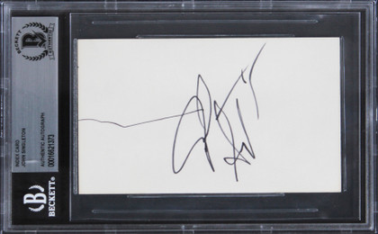 John Singleton Poetic Justice Authentic Signed 3x5 Index Card BAS Slabbed