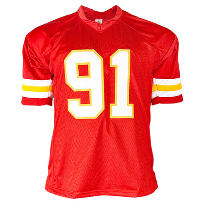 Tamba Hali Signed Kansas City Red Football Jersey (Beckett)
