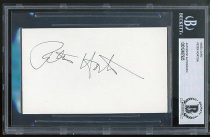 Peter Horton Thirtysomething Authentic Signed 3x5 Index Card BAS Slabbed