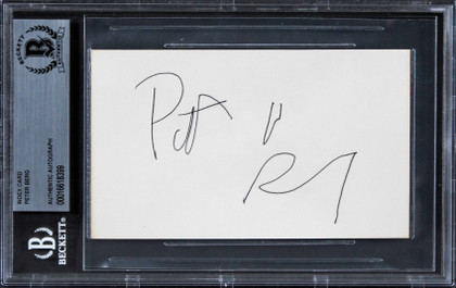 Peter Berg Patriots Day Authentic Signed 3x5 Index Card BAS Slabbed 5
