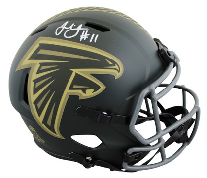 Falcons Julio Jones Signed STS IV Full Size Speed Rep Helmet W/ Case BAS Witness