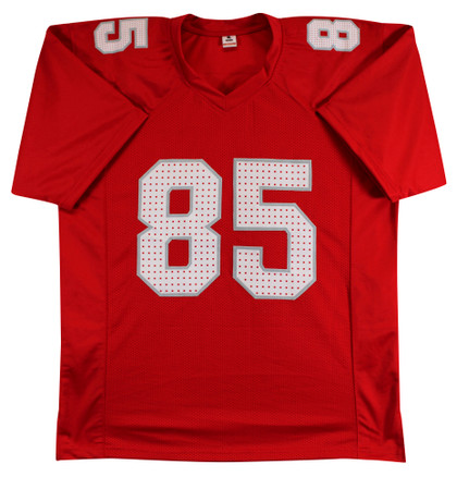 Trey McBride Authentic Signed Red Pro Style Jersey Autographed BAS Witnessed 2