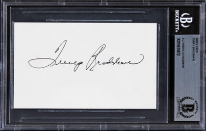 Steelers Terry Bradshaw Authentic Signed 3x5 Index Card Autographed BAS Slabbed Version 1