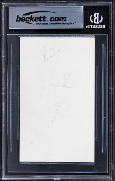 Tony Bennett Musician Authentic Signed 3x5 Index Card Autographed BAS Slabbed 2