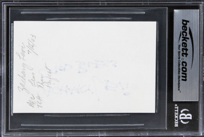 Zachary Levi Shazam! "God Bless" Authentic Signed 3x5 Index Card BAS Slabbed