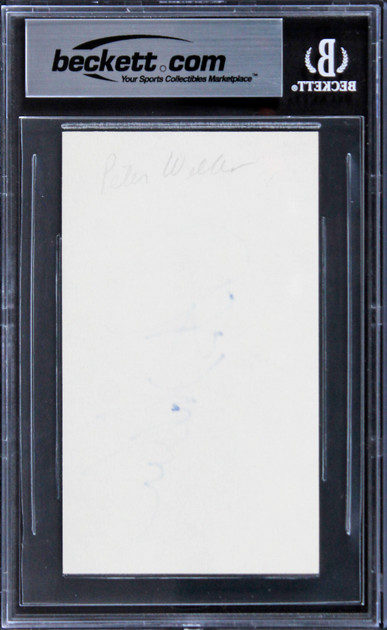 Peter Weller RoboCop Authentic Signed 3x5 Index Card Autographed BAS Slabbed Version 1