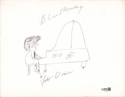 Fats Domino "Blue Monday" Authentic Signed 8.5x11 Personal Sketch JSA #CL51493