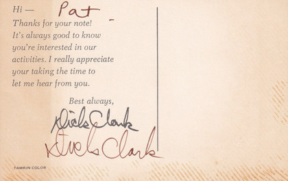 Dick Clark Hand-Signed Vintage Promotional Postcard