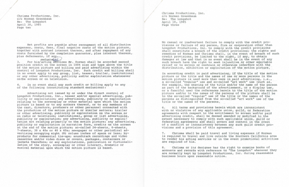 Harvey Korman Hand-Signed 1985 "The Longshot" Theatrical Film Contract