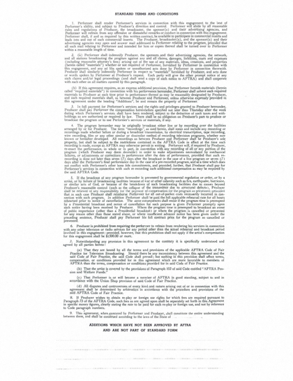 Patty Duke Hand-Signed 1973 "Say It with Music" Television Audition Contract