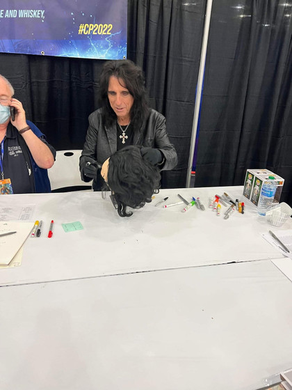 Alice Cooper Signed Mask & Custom Display Stand Exact Photo Proof
