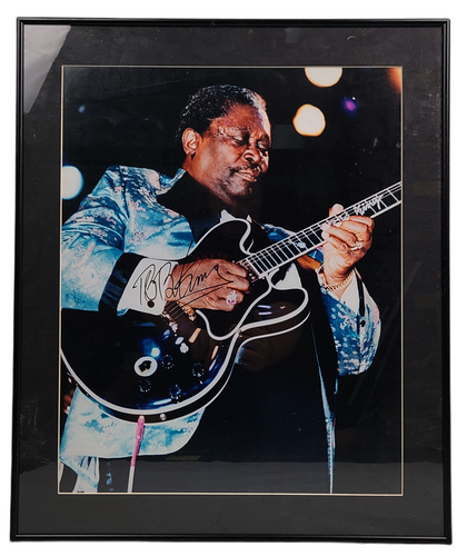 B.B. King Signed Framed Photo Custom Display AFTAL UACC RD PSA Precert