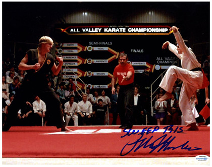 The Karate Kid Ralph Macchio Autographed 11x14 Photo ACOA Witness ITP Version 2