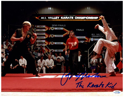 The Karate Kid Ralph Macchio Autographed 11x14 Photo ACOA Witness ITP Version 4