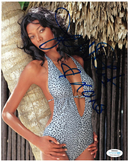 Jessica White Signed Autographed 8x10 Sports Illustrated Leopard Bathing Suit Photo