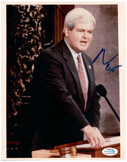 Newt Gingrich Signed Autographed 8x10 Photo ACOA