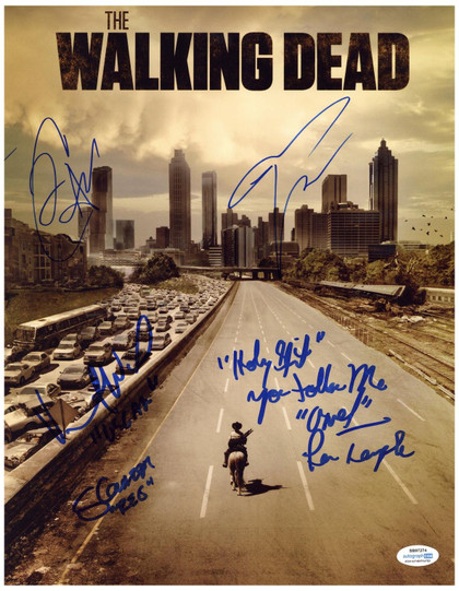 The Walking Dead Cast Signed Autographed 11x14 Holy Sht You Follwed Me Photo