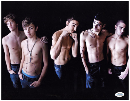 The Wanted Band Signed Autographed 11x14 Shirtless Group Photo