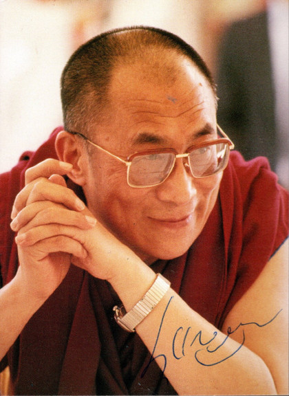 Dalai Lama Autographed Framed Custom Photo Display