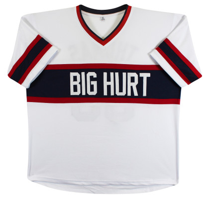 Frank Thomas Authentic Signed White Throwback Pro Style Jersey BAS Witnessed
