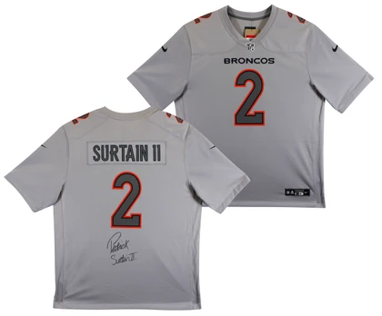 Broncos Patrick Surtain II Authentic Signed Gray Nike Game Jersey BAS Witnessed