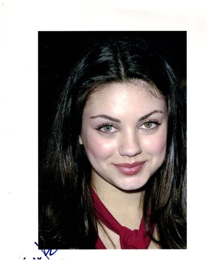 Mila Kunis Signed Autographed 8x10 Young Close-up Photo