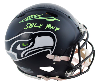 Seahawks Kenneth Walker III "SB MVP" Signed F/S Speed Proline Helmet W/ Case BAS