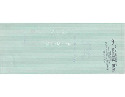 Jim Nabors Hand-Signed 1974 Personal Bank Check