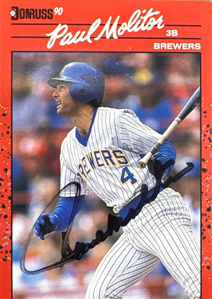 Paul Molitor Hand-Signed Vintage Topps Baseball Card