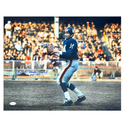 Y.A. Tittle Signed HOF 71 Inscription Pose 6 Football 16x20 Photo (JSA)