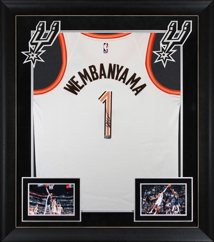 Spurs Victor Wembanyama Signed White Nike City Edition Framed Jersey Fanatics
