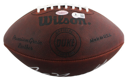 Jets Joe Namath Signed Official Wilson Throwback "Duke" Football BAS #BW21093